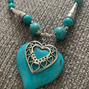 Turquoise Heart Pendant Necklace